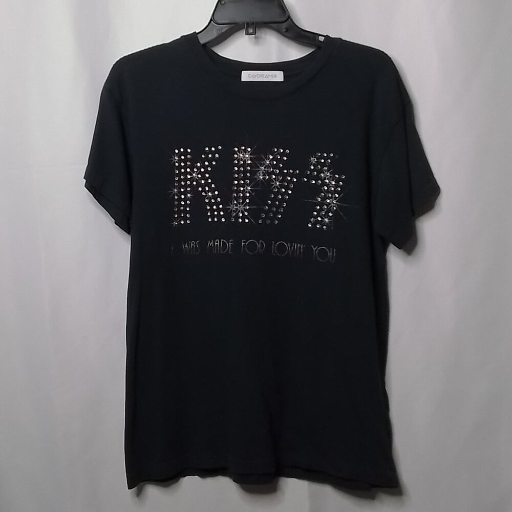 NWOT DAYDREAMER BLING KISS "I WAS MADE FOR LOVIN' YOU" TSHIRT SIZE L